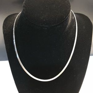 Silver toned flat necklace/choker